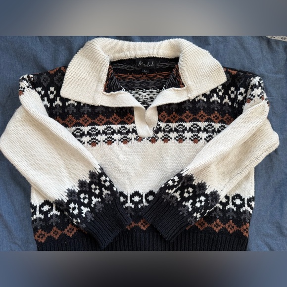 Marled Sweaters - Multi color Cropped V-neck Sweater Women’s Medium